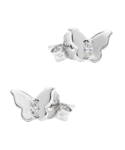 Luminous Butterfly Silver Stud Earring STS-7024